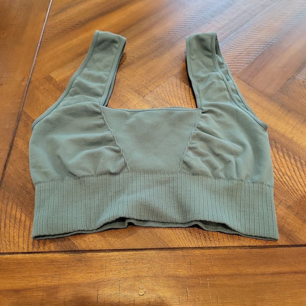 Free People Good Karma Square Neck Bra Seafoam Green Color M/L